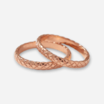 Narrow Gold Quilted Bangle