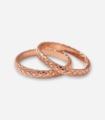 Narrow Gold Quilted Bangle