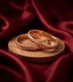 Narrow Gold Quilted Bangle - Image 6