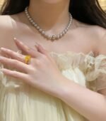 Grey Pearl Magnetic Clasp Necklace - Image 4