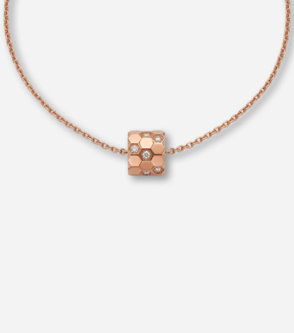 Gold Diamond-Quilted "Lulu Tong" Necklace